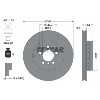 Jeu de 2 disques de frein avant TEXTAR 92266825