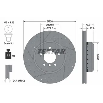 Jeu de 2 disques de frein avant TEXTAR 92266925