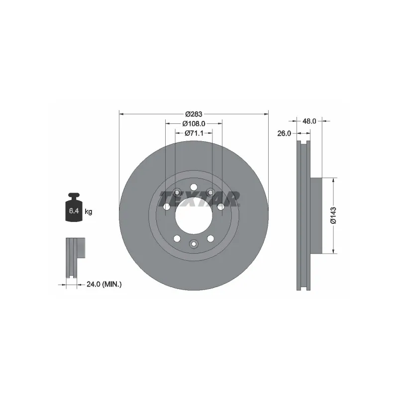 Jeu de 2 disques de frein avant TEXTAR 92267203