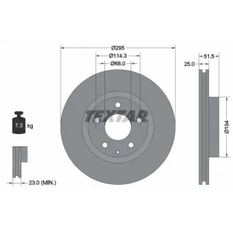 Jeu de 2 disques de frein avant TEXTAR 92267603