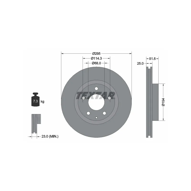 Jeu de 2 disques de frein avant TEXTAR 92267603