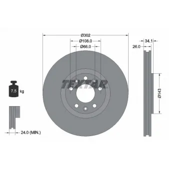 Jeu de 2 disques de frein avant TEXTAR