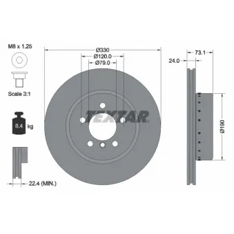 Jeu de 2 disques de frein avant TEXTAR 92269725