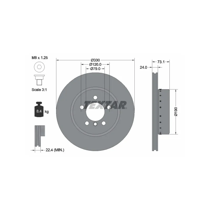 Jeu de 2 disques de frein avant TEXTAR 92269725