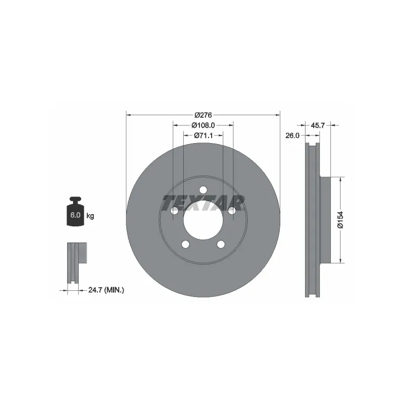 Jeu de 2 disques de frein avant TEXTAR 92270403
