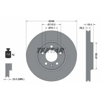 Jeu de 2 disques de frein avant TEXTAR 92270605