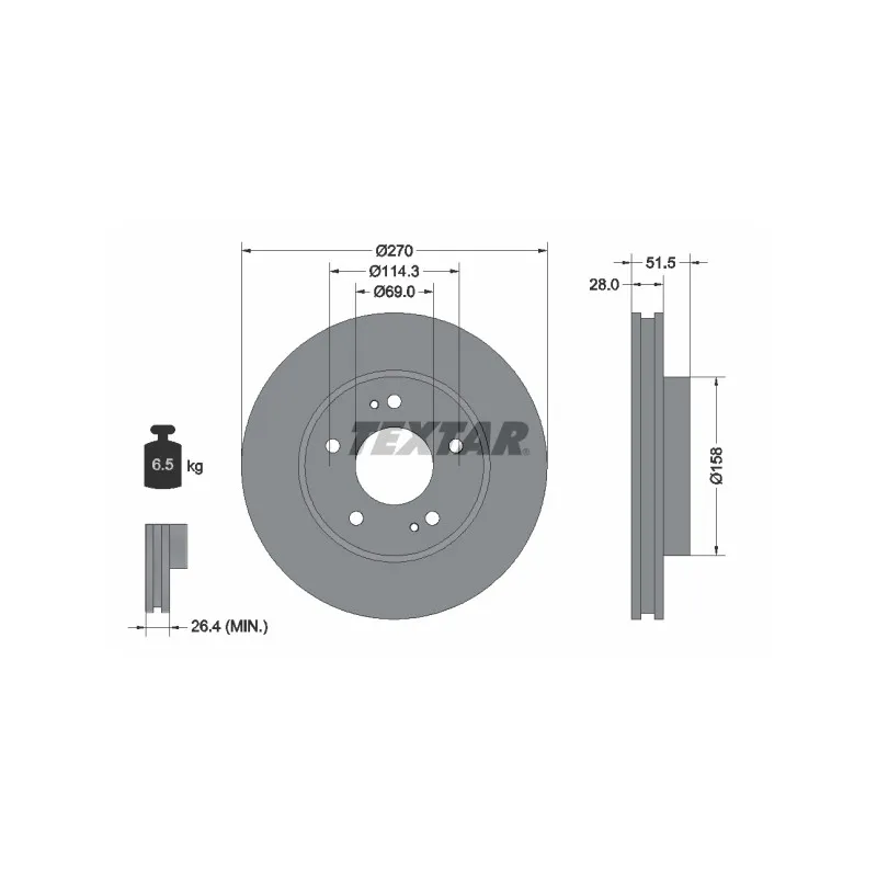 Jeu de 2 disques de frein avant TEXTAR 92270803