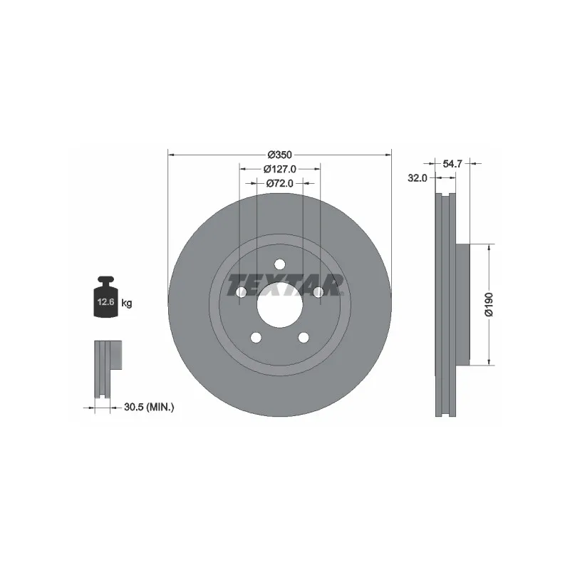 Jeu de 2 disques de frein avant TEXTAR 92272205