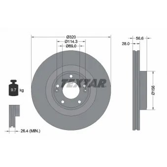 Jeu de 2 disques de frein avant TEXTAR