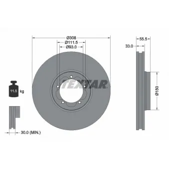 Jeu de 2 disques de frein avant TEXTAR 92273003