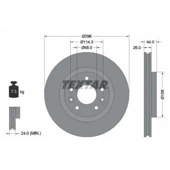 Jeu de 2 disques de frein avant TEXTAR 92274203