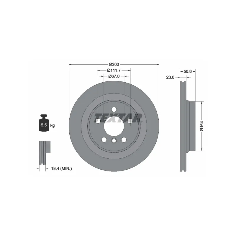 Jeu de 2 disques de frein arrière TEXTAR 92274503