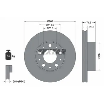 Jeu de 2 disques de frein avant TEXTAR 92275003