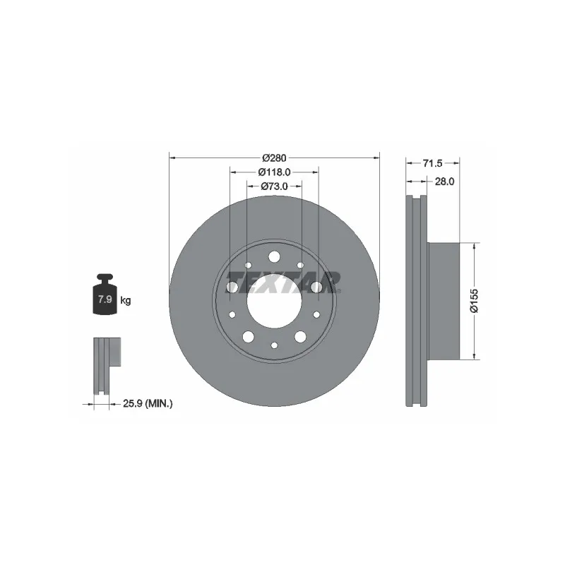 Jeu de 2 disques de frein avant TEXTAR 92275003