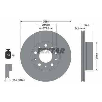Jeu de 2 disques de frein avant TEXTAR 92275105