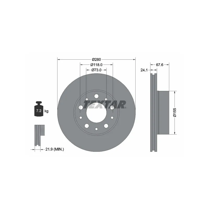 Jeu de 2 disques de frein avant TEXTAR 92275105