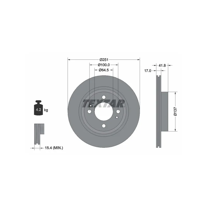 Jeu de 2 disques de frein avant TEXTAR 92278003