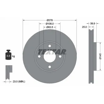 Jeu de 2 disques de frein avant TEXTAR 92279003