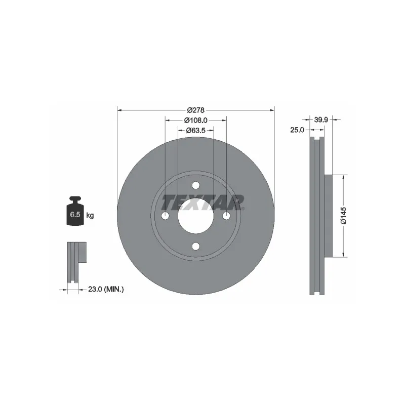 Jeu de 2 disques de frein avant TEXTAR 92279003