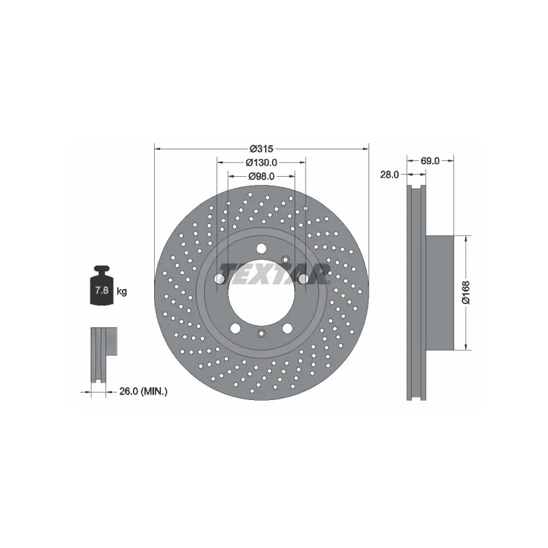 Disque de frein avant gauche TEXTAR 92279905