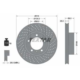 Disque de frein avant droit TEXTAR 92280005