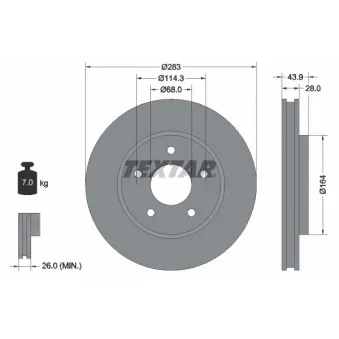 Jeu de 2 disques de frein avant TEXTAR 92280103