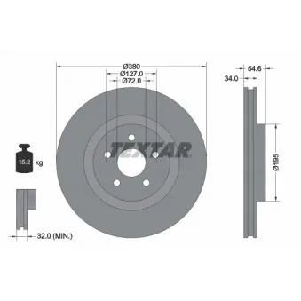 Jeu de 2 disques de frein avant TEXTAR 92281905