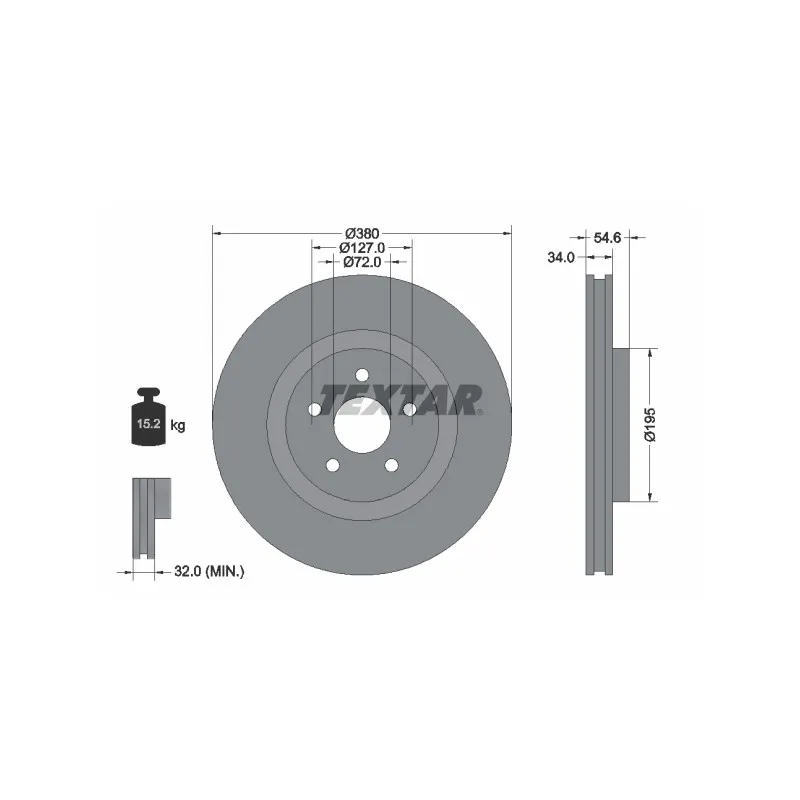 Jeu de 2 disques de frein avant TEXTAR 92281905