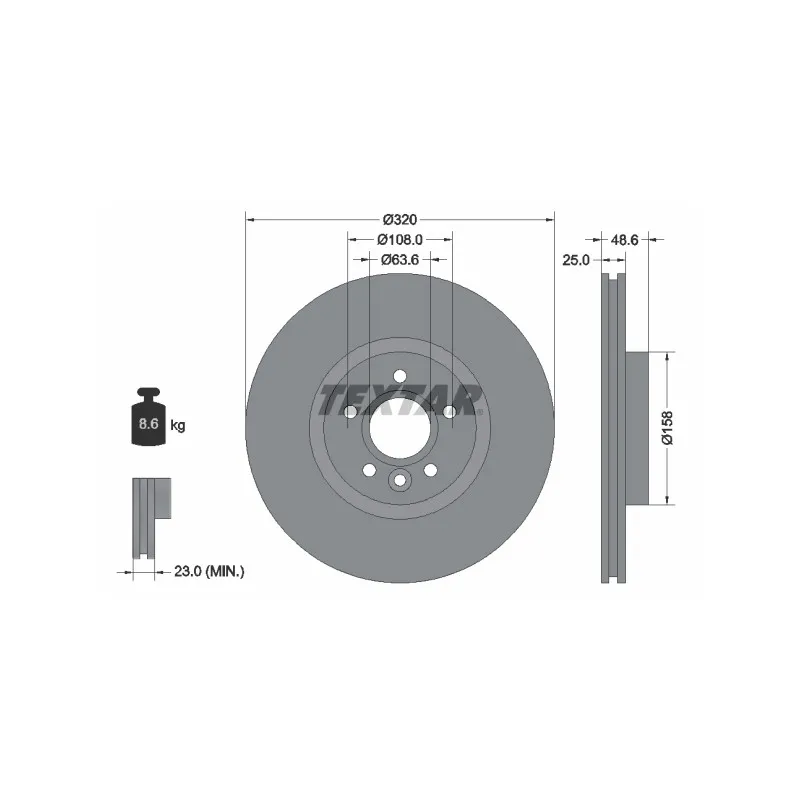 Jeu de 2 disques de frein avant TEXTAR 92282103