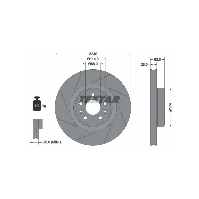 Jeu de 2 disques de frein avant TEXTAR 92282205