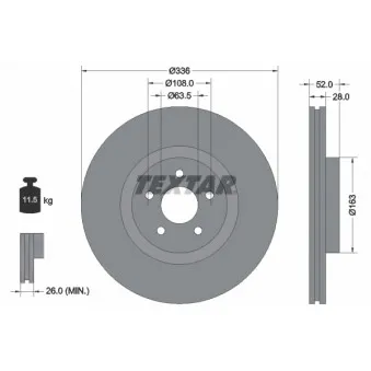 Jeu de 2 disques de frein avant TEXTAR 92282305