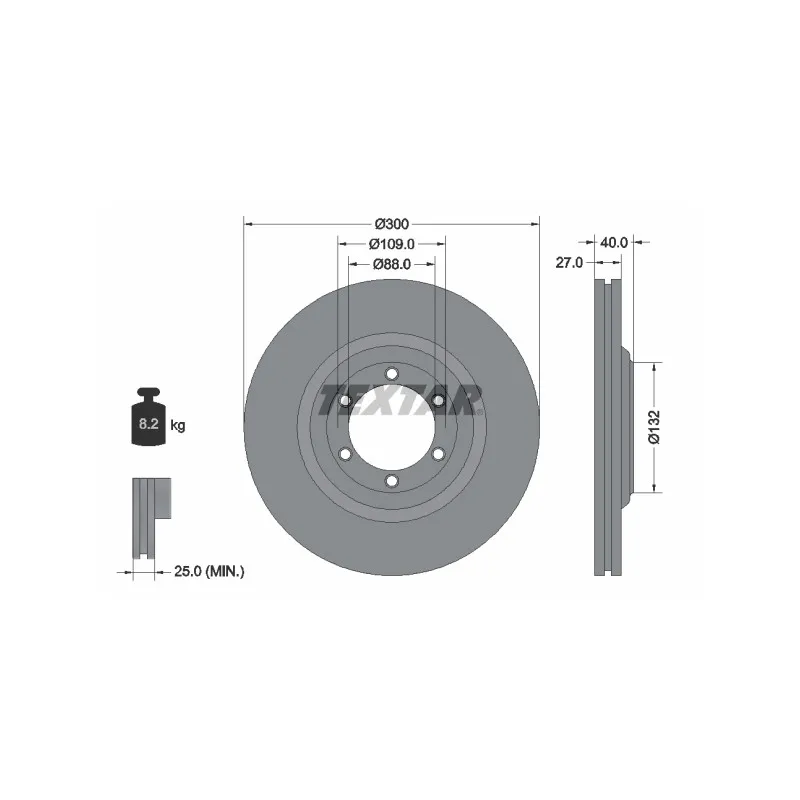 Jeu de 2 disques de frein avant TEXTAR 92282403
