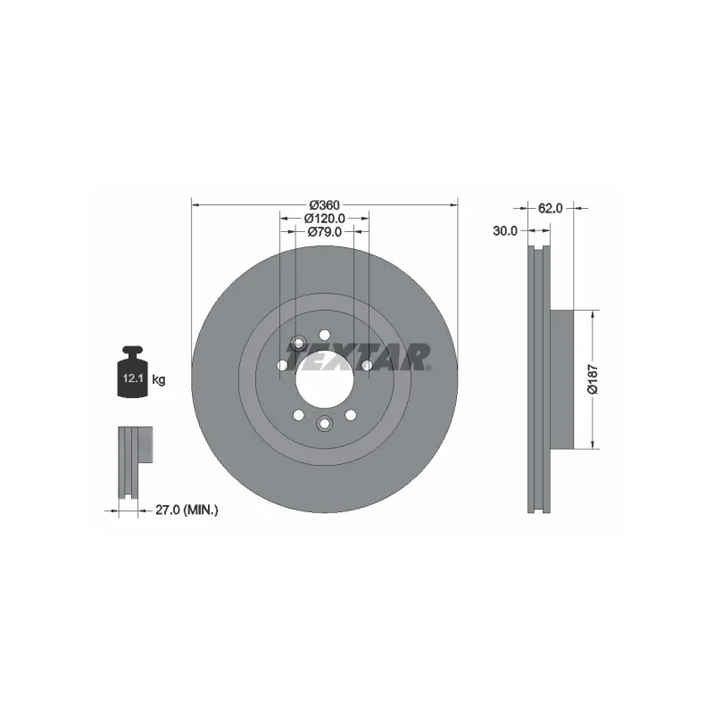 Jeu de 2 disques de frein avant TEXTAR 92283205