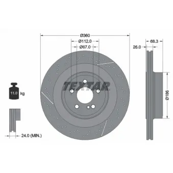 Jeu de 2 disques de frein arrière TEXTAR 92283805
