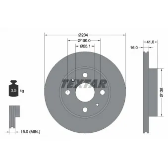 Jeu de 2 disques de frein avant TEXTAR 92285603
