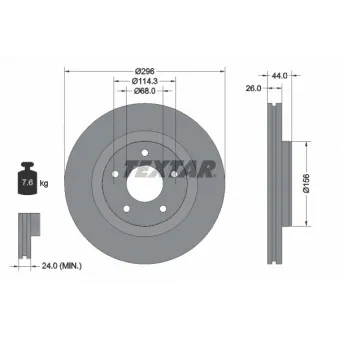 Jeu de 2 disques de frein avant TEXTAR 92285905