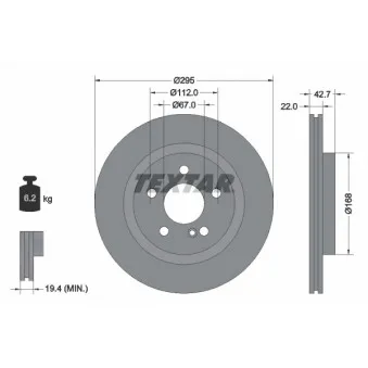 Jeu de 2 disques de frein arrière TEXTAR