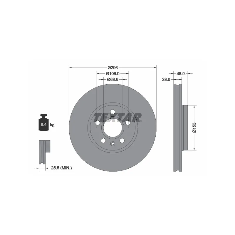 Jeu de 2 disques de frein avant TEXTAR 92287505