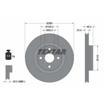 Jeu de 2 disques de frein avant TEXTAR