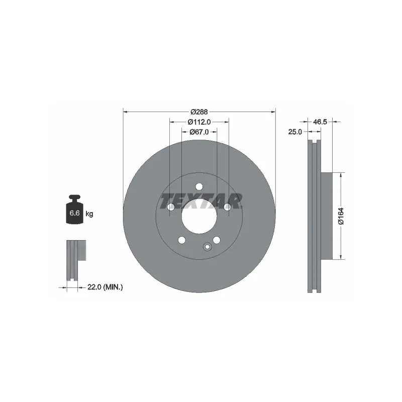 Jeu de 2 disques de frein avant TEXTAR 92287705