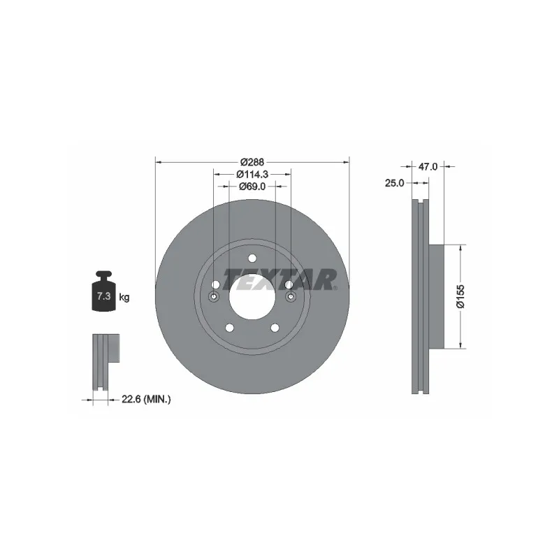 Jeu de 2 disques de frein avant TEXTAR 92290503