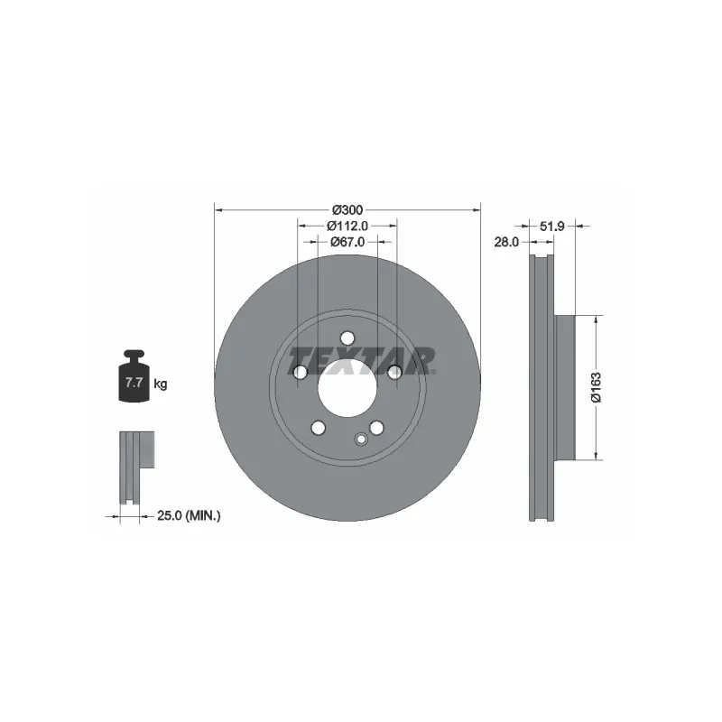 Jeu de 2 disques de frein avant TEXTAR 92291803