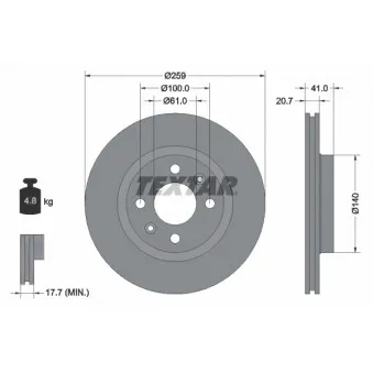 Jeu de 2 disques de frein avant TEXTAR 92292103