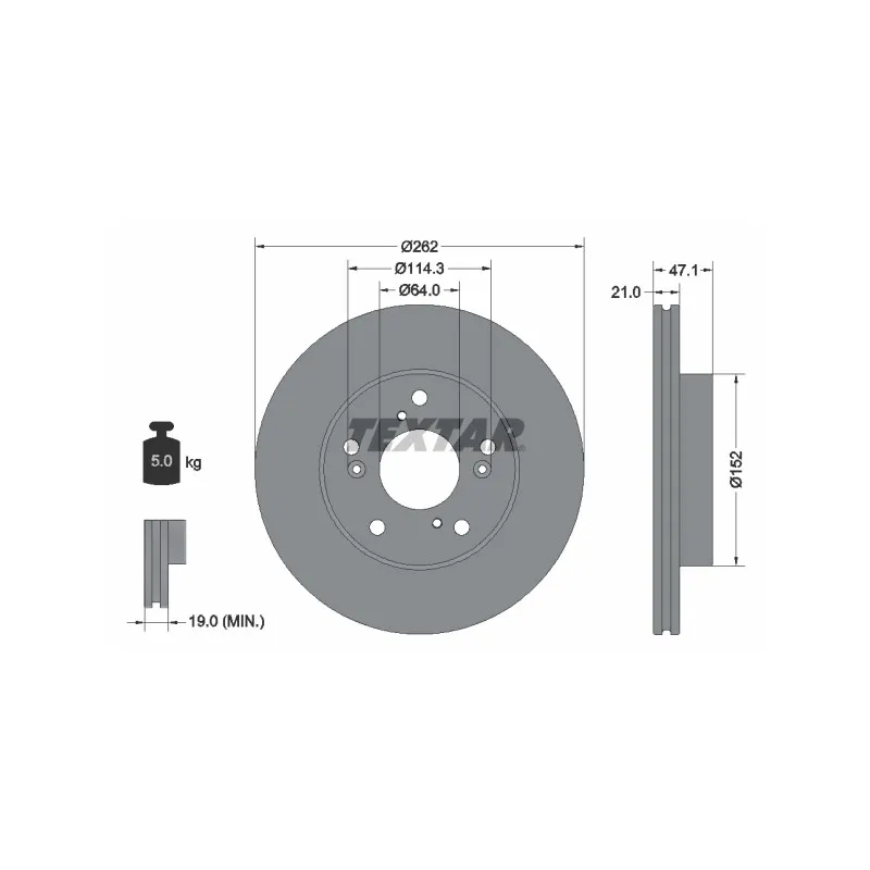 Jeu de 2 disques de frein avant TEXTAR 92294503