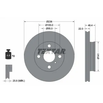 Jeu de 2 disques de frein avant TEXTAR