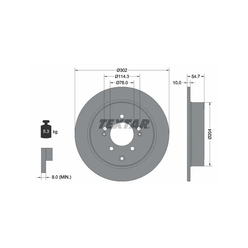 Jeu de 2 disques de frein arrière TEXTAR 92294903