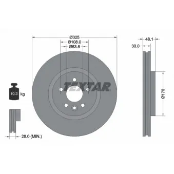 Jeu de 2 disques de frein avant TEXTAR 92300505