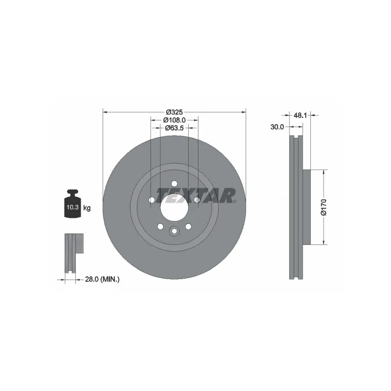 Jeu de 2 disques de frein avant TEXTAR 92300505