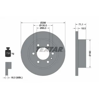 Jeu de 2 disques de frein arrière TEXTAR 92301103