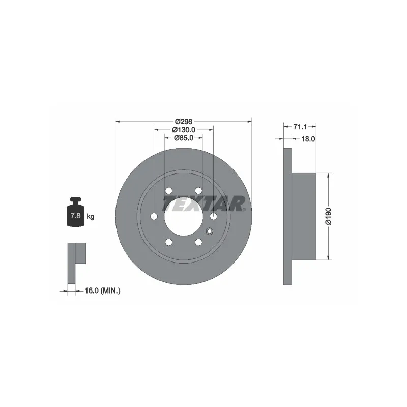 Jeu de 2 disques de frein arrière TEXTAR 92301103